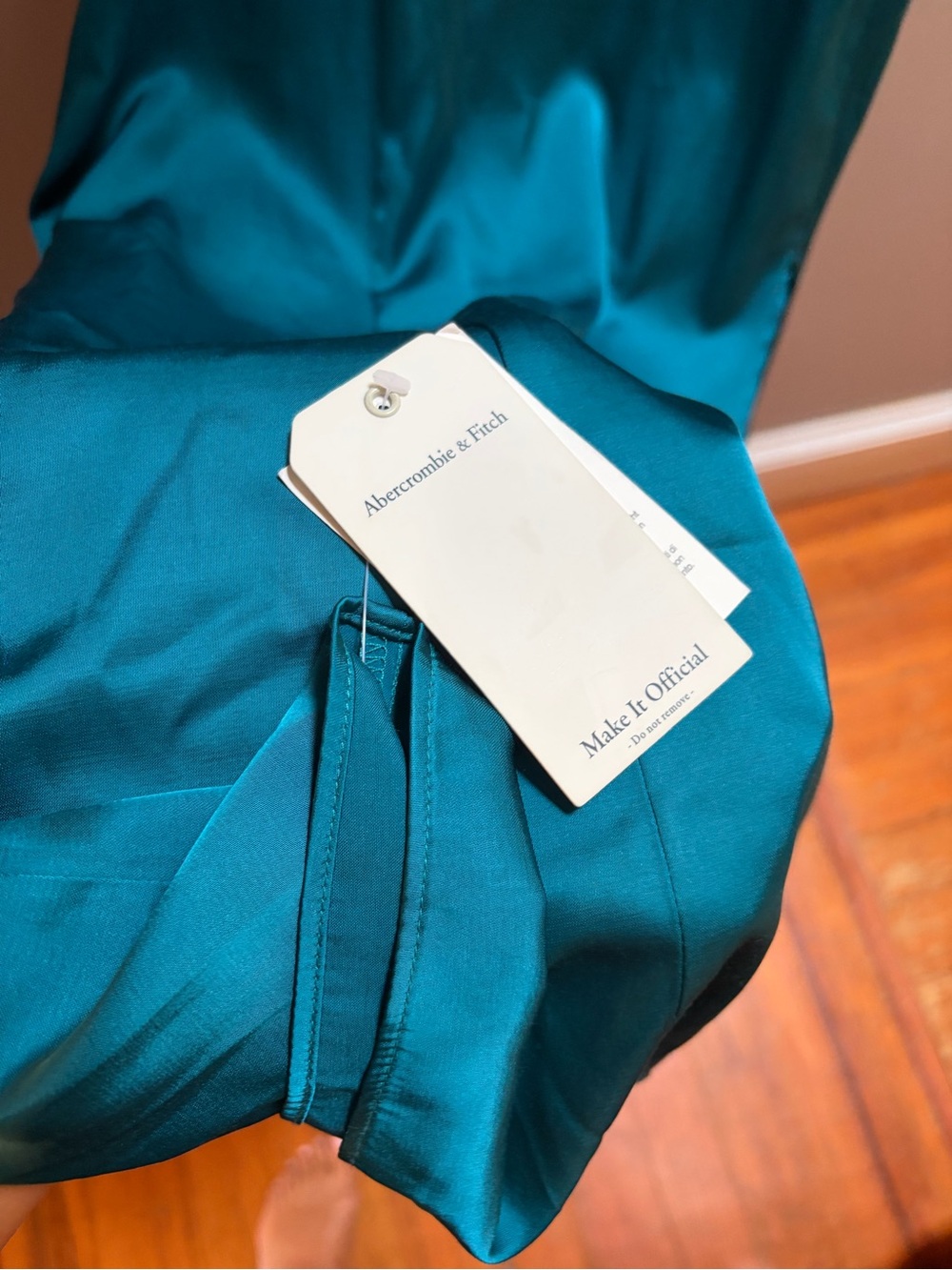 Abercrombie Teal Midi Dress with Side Slit - Camille Small New - Picture 6 of 6